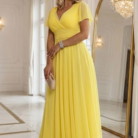 NASTIA lang kjole i citrongul limoncello
