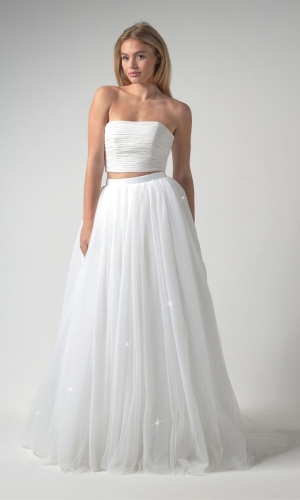 Nederdel AB Crystals with train ivory | bridalstore.dk