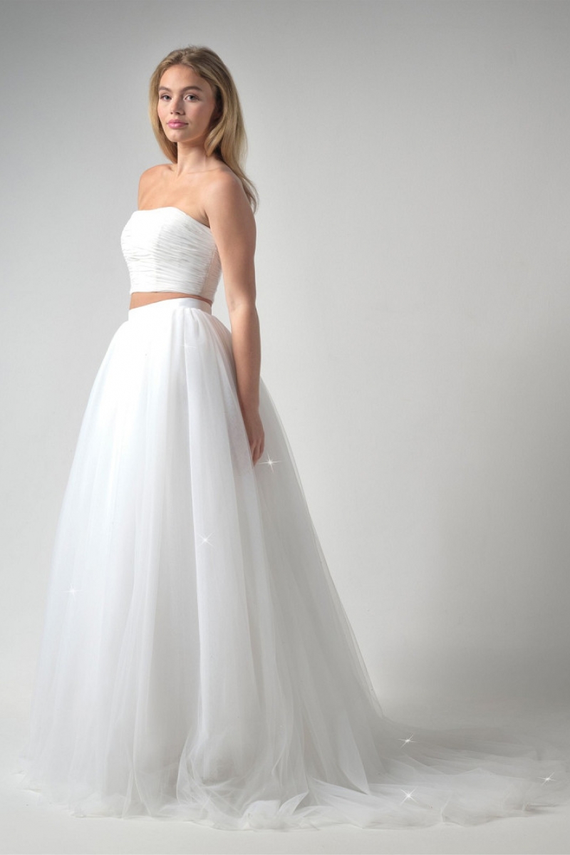 Nederdel AB Crystals with train ivory | bridalstore.dk