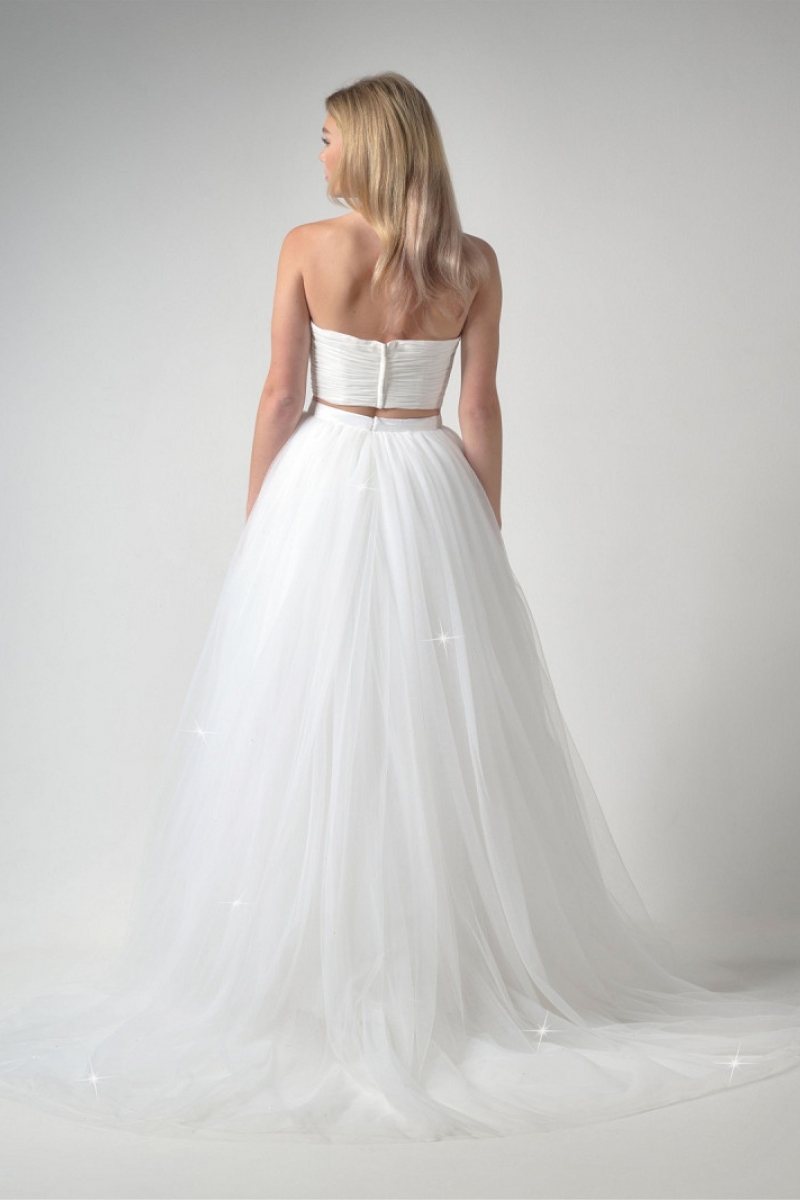 Nederdel AB Crystals with train ivory | bridalstore.dk