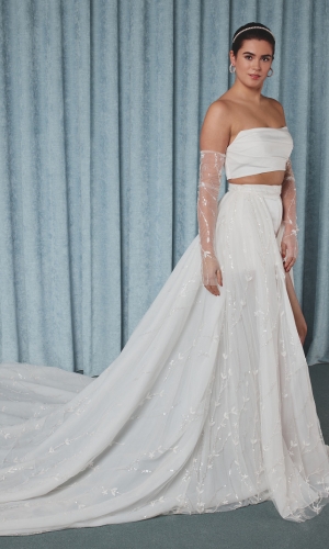 Nederdel Embroidered ivory | bridalstore.dk