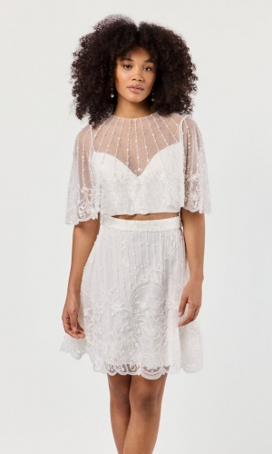 Nederdel Short Jenna ivory/silver | bridalstore.dk