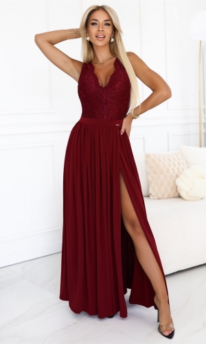 LEA blonde lang kjole i bordeaux