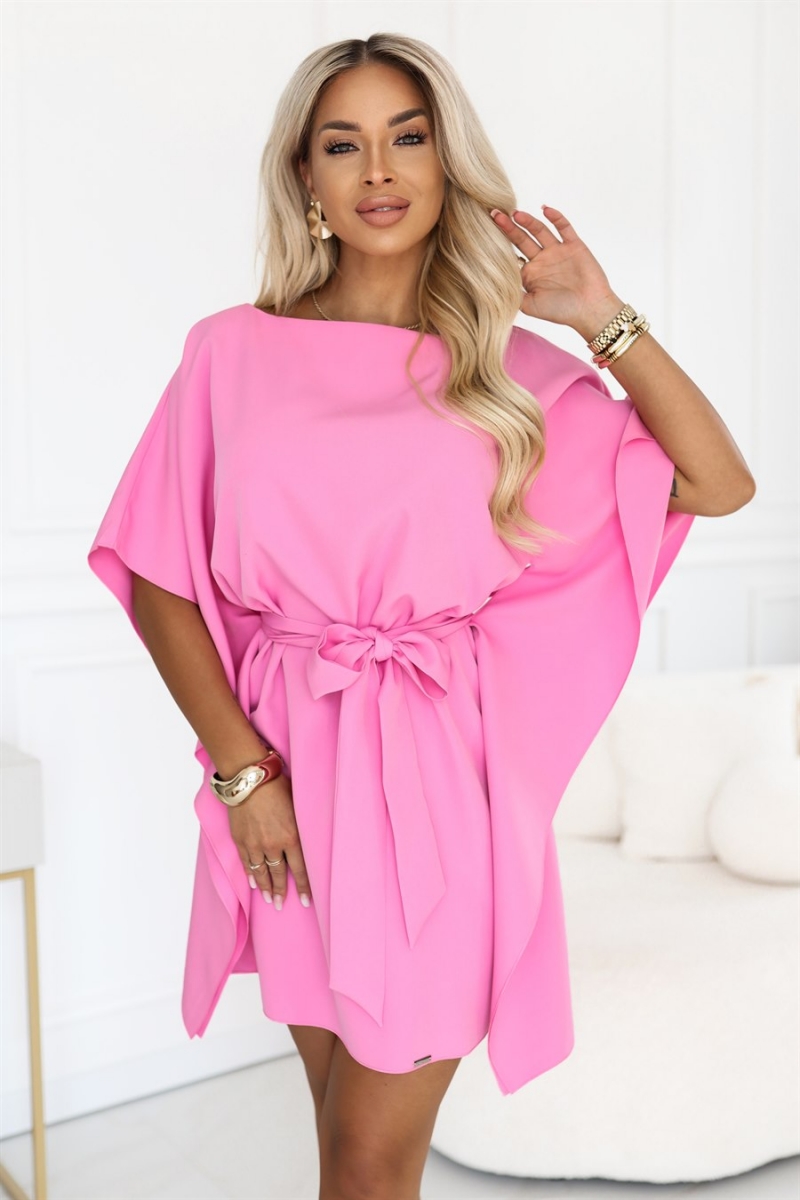 SOFIA midikjole i slikrosa rosa