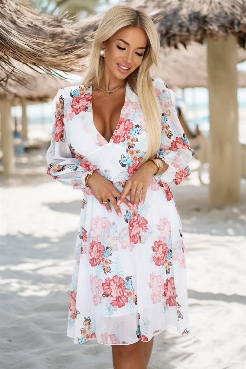FRANCES chiffon midikjole i malwy