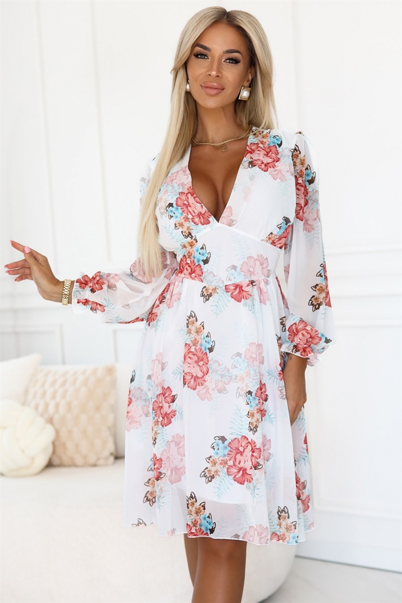 FRANCES chiffon midikjole i malwy