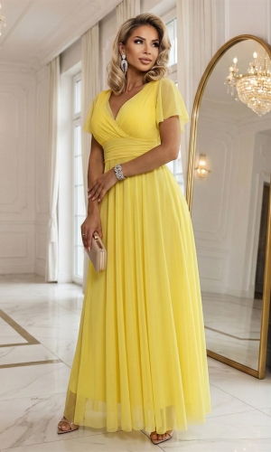 NASTIA lang kjole i cytrynowe limoncello