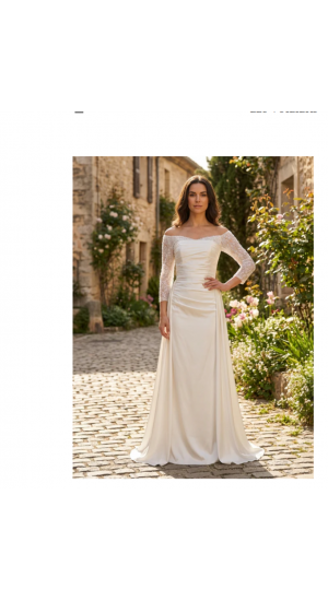   2026 brudekjole med ærmer og slå om skørt 