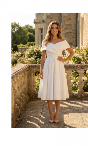 Kort brudekjole retro vintage stil 