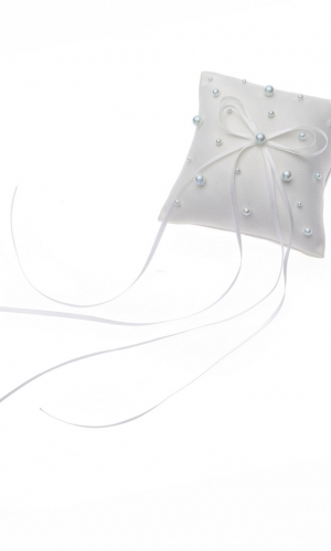 Ringpude ivory/blue | bridalstore.dk