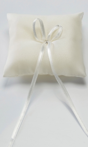Ringpude K4 i satin med rhinsten | bridalstore.dk