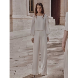 Studenter satin bluse med ærmer lange fra Bridalstore