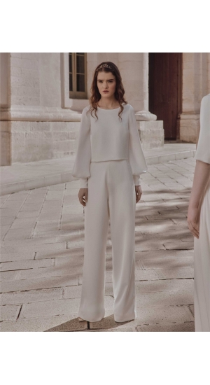 Studenter satin bluse med ærmer lange fra Bridalstore