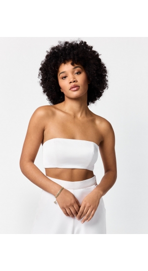 Satin silke top med strop