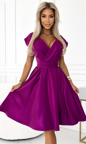 SCARLETT glimmer midikjole i fuchsia glimmer