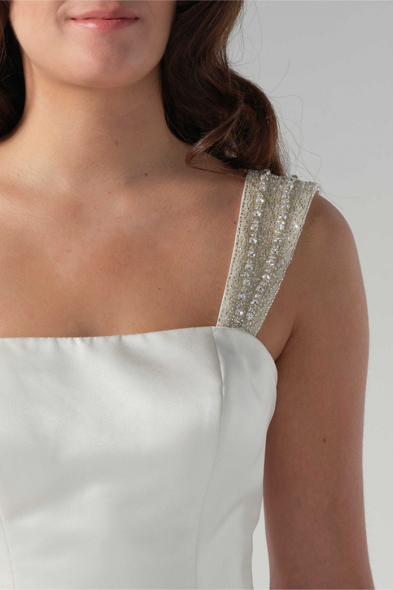 Skulderstropper Strass 2pcs sølv | bridalstore.dk