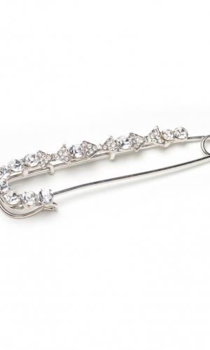 Slæbeholder Strass sølv | bridalstore.dk