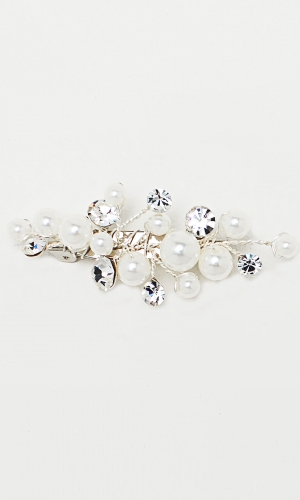 Broche Y082 med perler og krystaller | bridalstore.dk