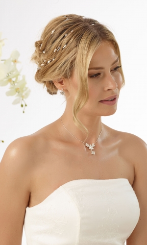 Dobbelt hårkam med perler og krystaller | bridalstore.dk