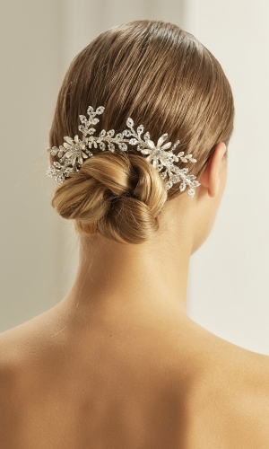Hårpynt med mini fransk net-slør og perler | bridalstore.dk