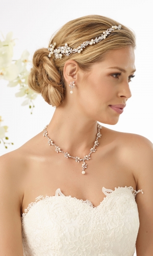 Hårpynt med perler og rhinsten | bridalstore.dk
