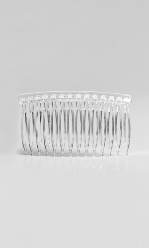 Slørkam med 14 tænder, transparent | bridalstore.dk