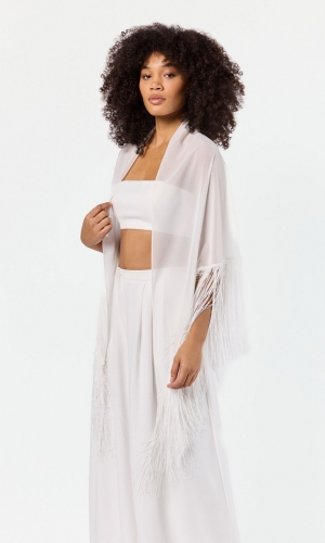 Stola Chiffon ivory | bridalstore.dk