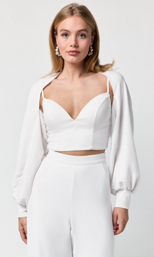 Stola Crêpe Gem Dana ivory | bridalstore.dk