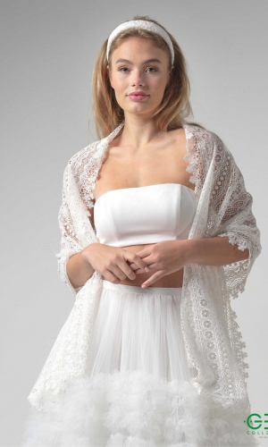 Stola Gem Aurora ivory | bridalstore.dk
