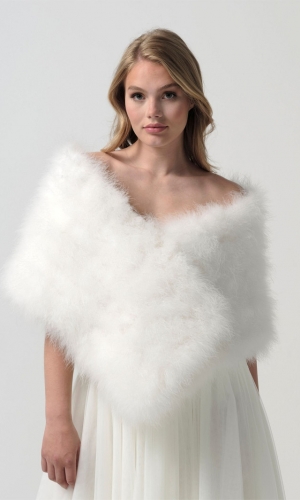 Stola marabou ivory | bridalstore.dk