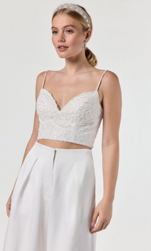 Top Beaded Joy ivory/ivory | bridalstore.dk