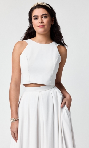 Top Crêpe Gem Dana ivory | bridalstore.dk