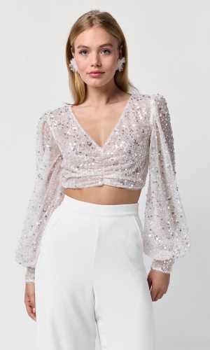 Top Sequins ivory | bridalstore.dk