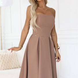 VIVIENNE korset midikjole i beige