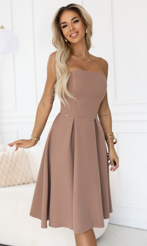 VIVIENNE korset midikjole i beige