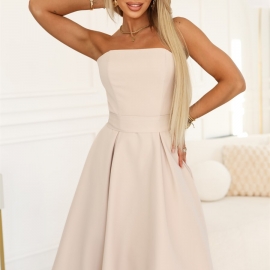 VIVIENNE korset midikjole i lys beige