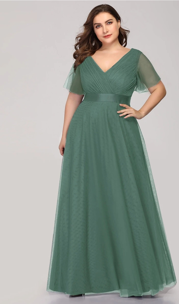 Plus size maxi lang kjole