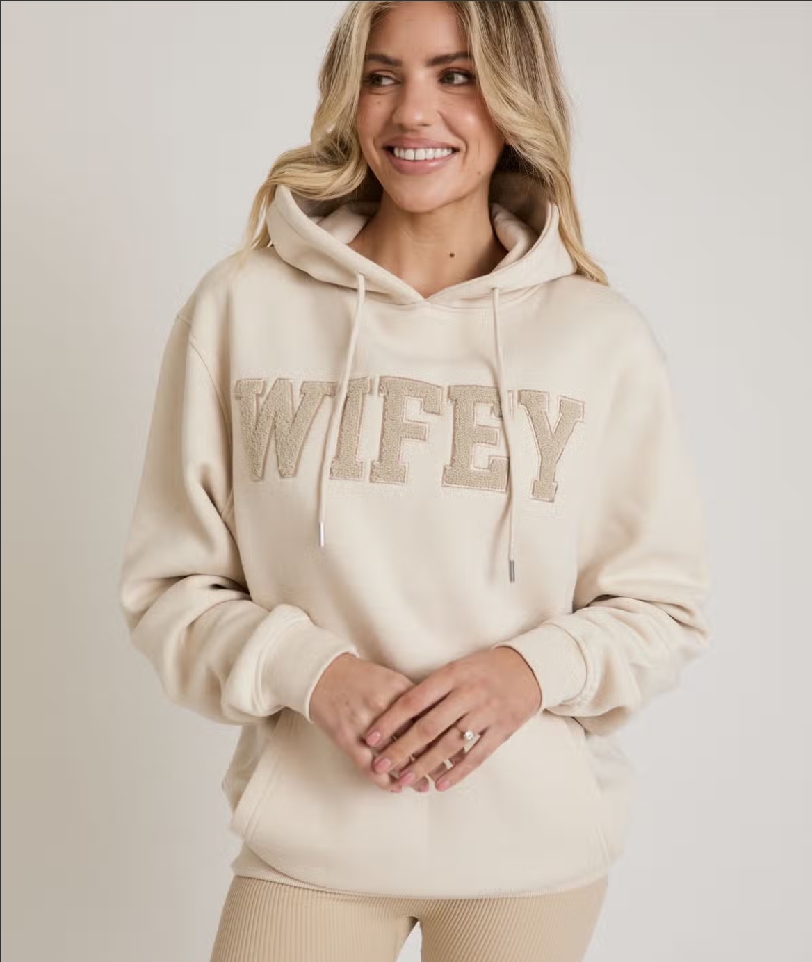 Hættetrøje beige