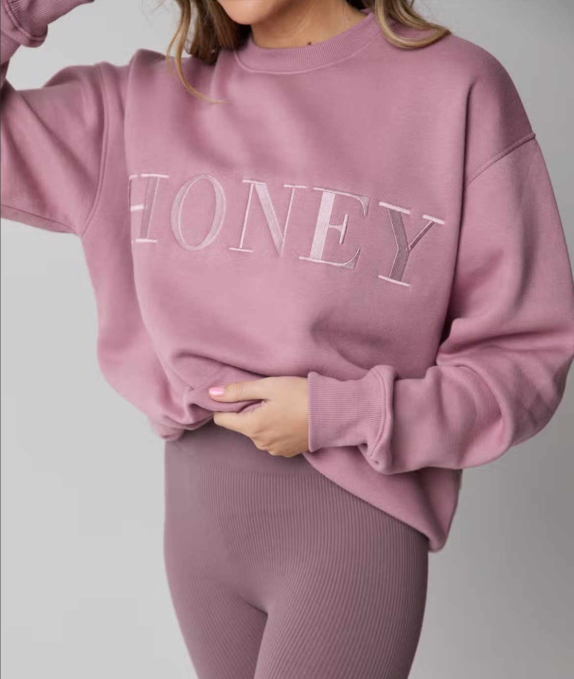 Sweatshirt honey i rosa