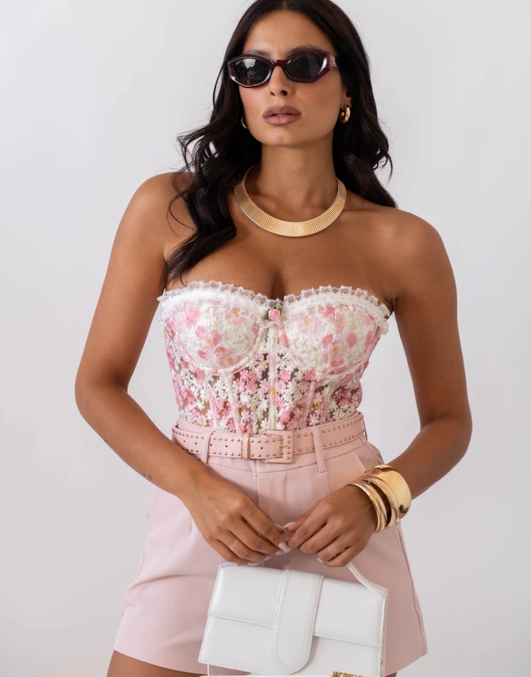 Bridgerton top med corsage