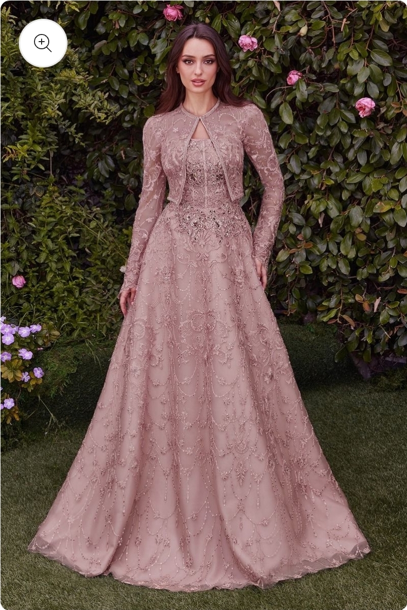   Kjole med bolero og glimmer og ærmer fra Bridalstore 