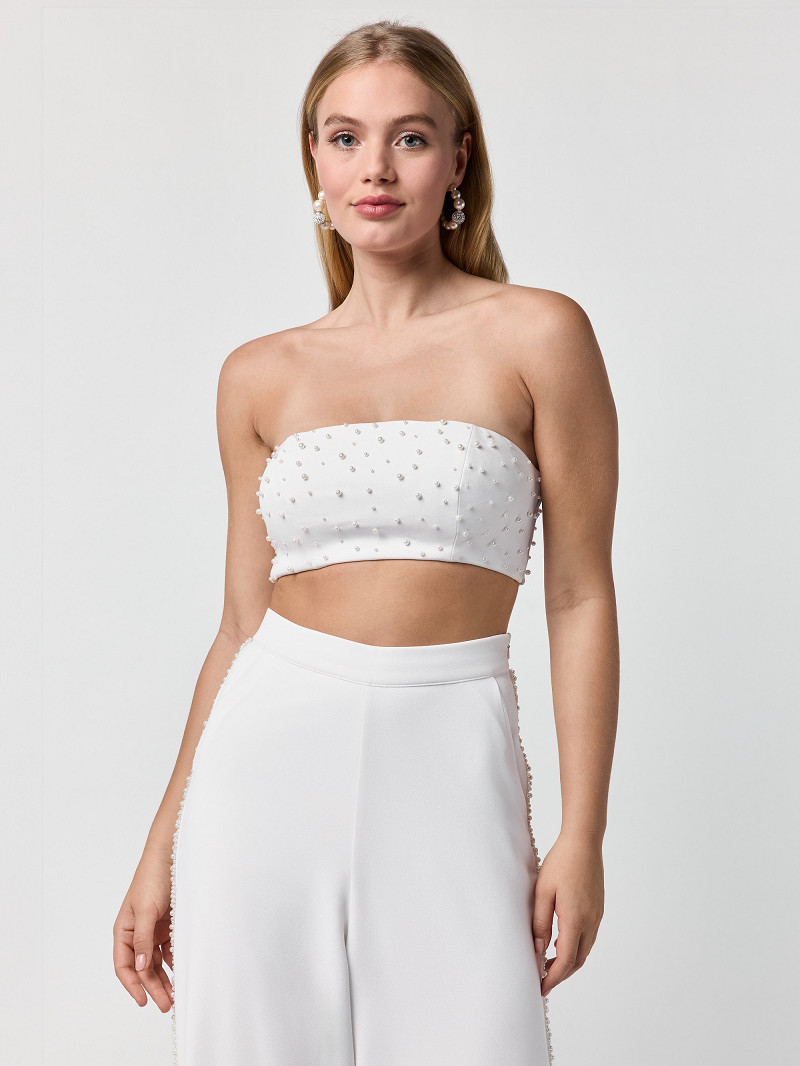 Bandeau Crêpe-Pearls Gisèle ivory | bridalstore.dk