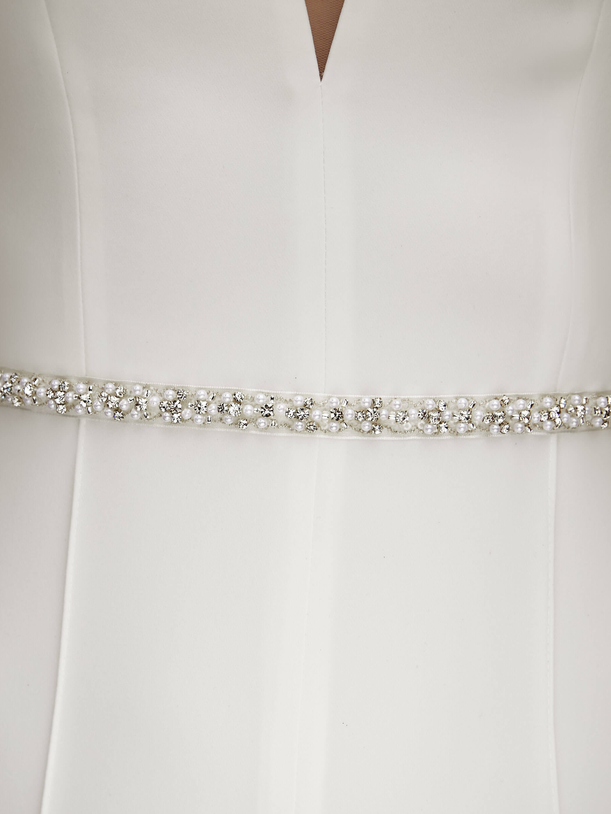 Brudebælte PA110 med pyntesten på organza | bridalstore.dk