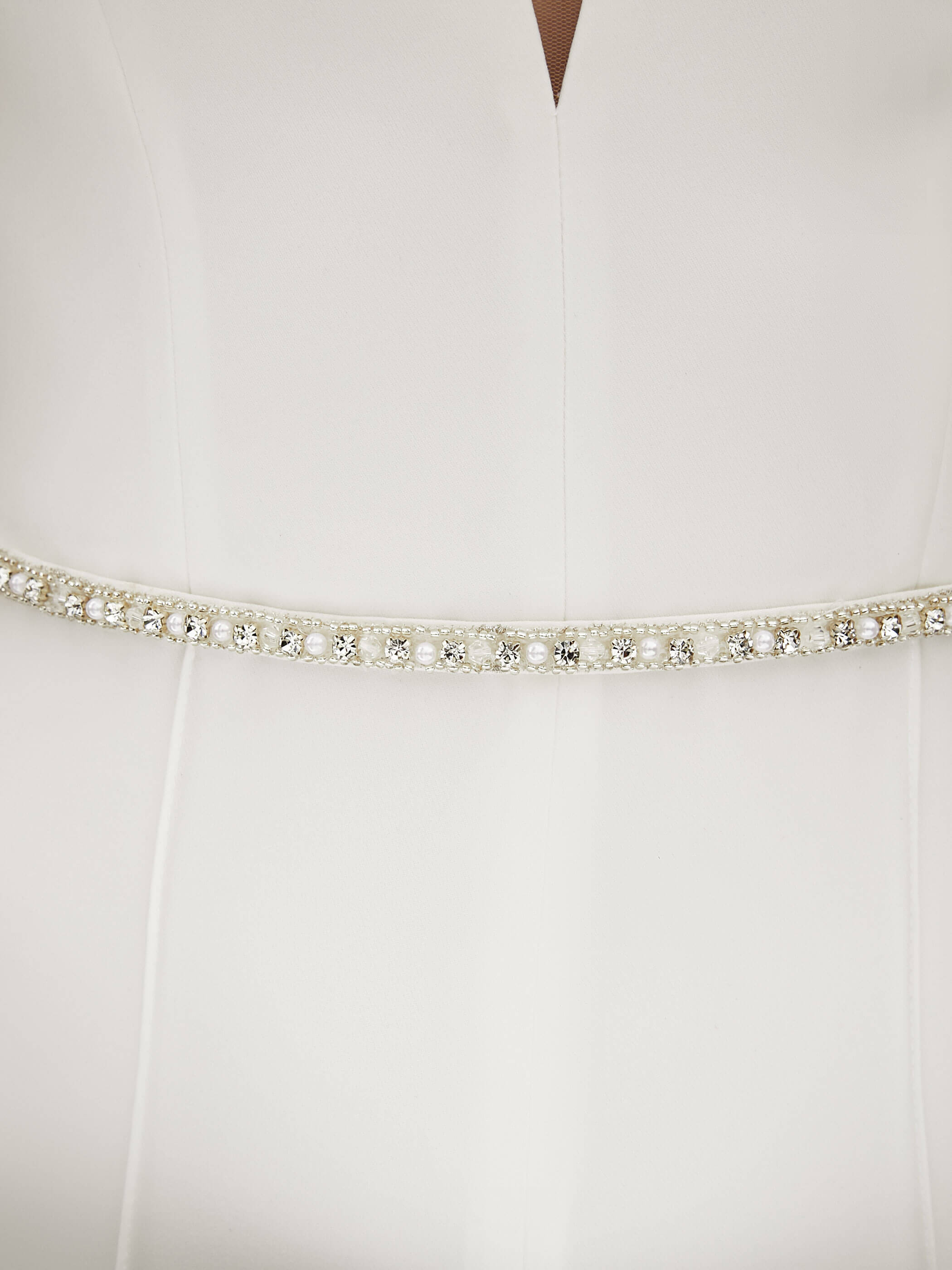 Brudebælte PA95 med pyntesten på satin | bridalstore.dk