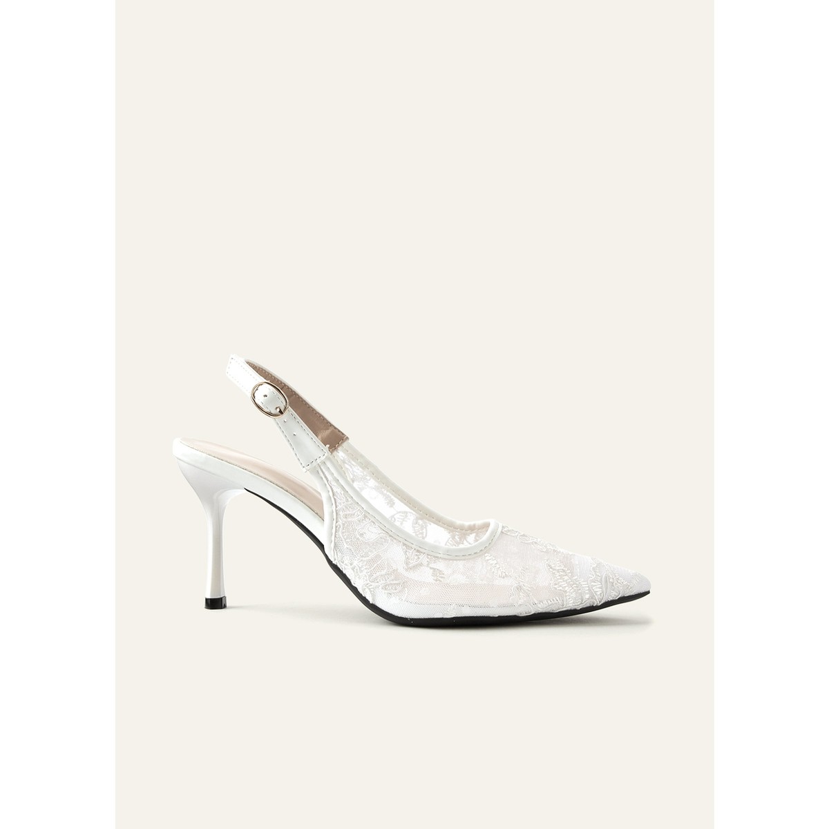 Sølvfarvede brudepumps i satin | bridalstore.dk