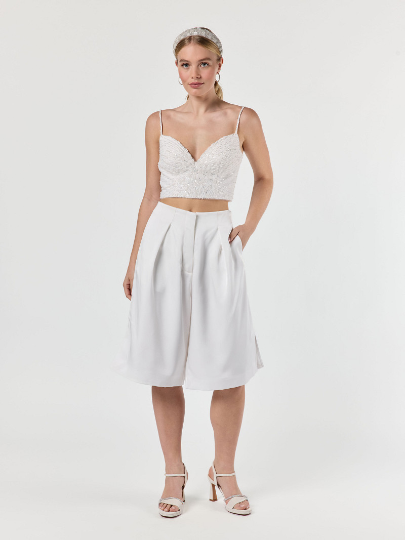 Bermudashorts Gem Satin Lucia ivory | bridalstore.dk