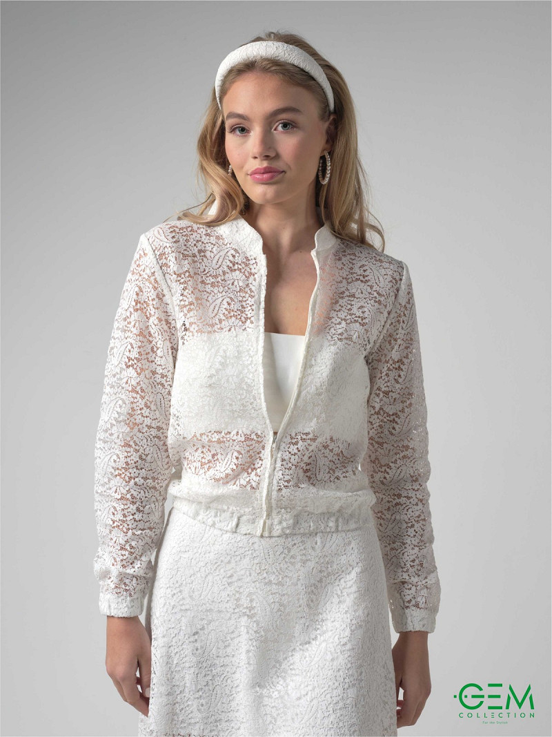Bomberjakke Gita ivory | bridalstore.dk
