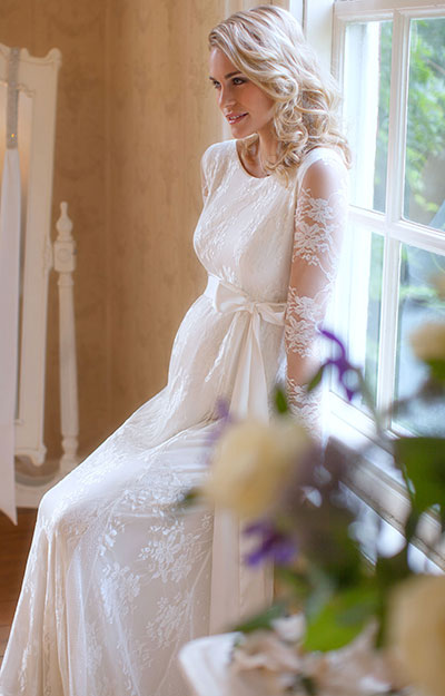 Graviditets brudekjole Helena lang | bridalstore.dk