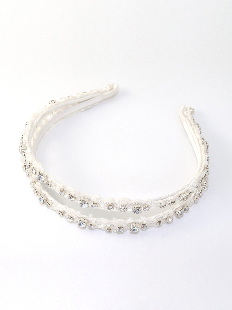 Hårbøjle ivory/silver | bridalstore.dk