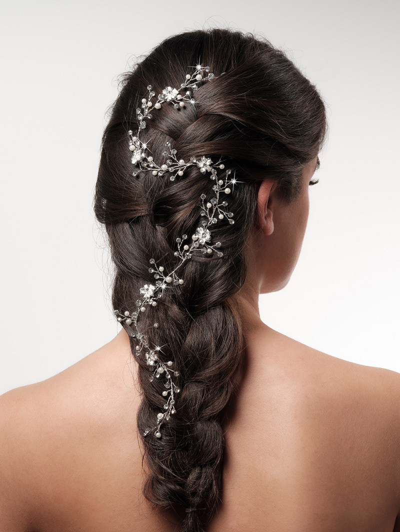 Hårsmykke Extra long sølv | bridalstore.dk